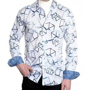 NEW MIZUMI COUTURE patterned casual & sport shirt in white multi